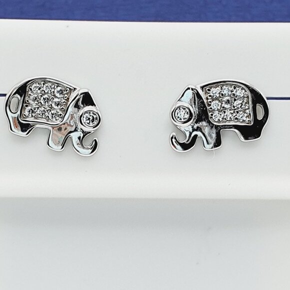 "#925 Sterling Silver CZ Stud Earrings for Women/Girl, US925P1019 - Picture 5 of 11